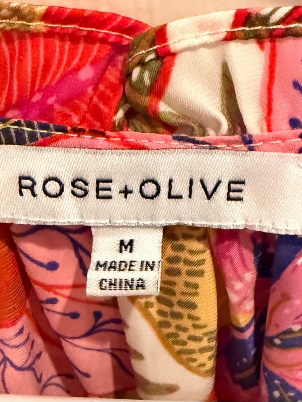 Rose & Olive Multicolor Floral Tie-Neck Blouse - Picture 2 of 5